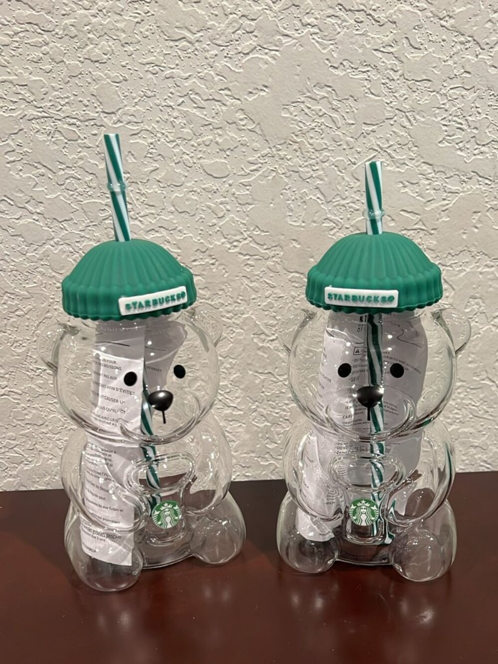 2 pack of 2026 Starbucks Barista Bear Cup Limited Edition Glass Cup